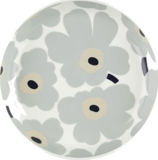 Marimekko Unikko tallerken 20,5 cm hvit/grå/sand/mørkblå