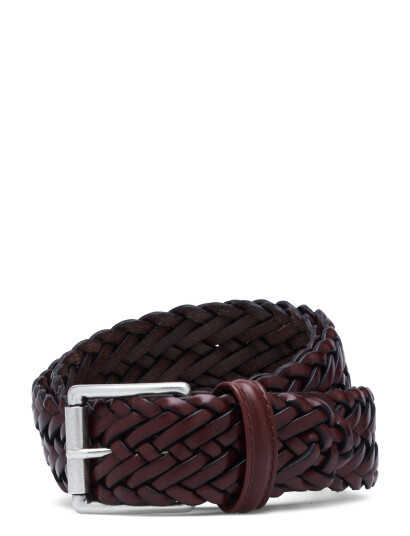 Anderson"s Classic Woven Leather Belt - Brown - 85 x 85