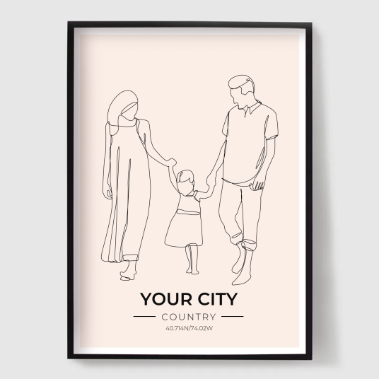 Personlig plakat Familieomrisskunst Personlig plakat Familieomrisskunst