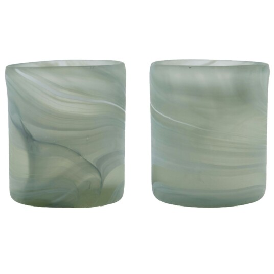 House Doctor Kae Lysestake 2-pk Grå Glass 8x7 cm House Doctor Kae Lysestake 2-pk Grå Glass 8x7 cm
