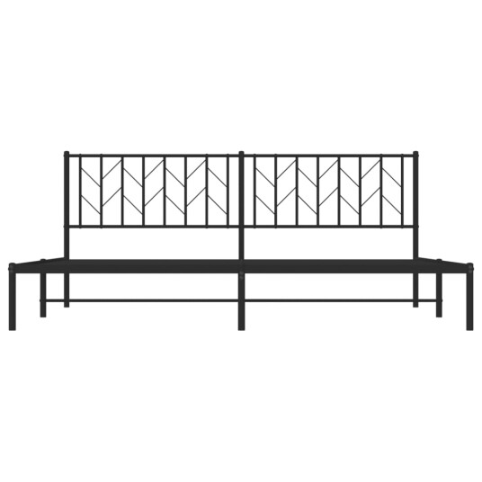 vidaXL Sengeramme i metall med sengegavl svart 200x200 cm 8721012249776