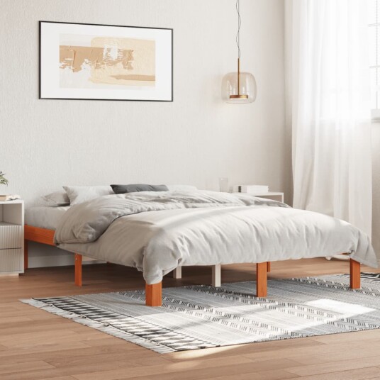 vidaXL Sengeramme brun 120x190 cm heltre furu 8721012361737