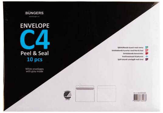 MAYER Consumerpack Envellope C4 P&S white 10/box
