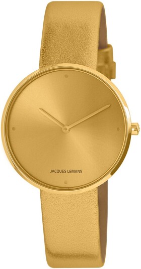 Jacques Lemans Dameklokke 1 2056H Design Gull/Lær Ø36 mm