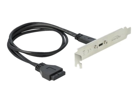 Delock Slot Bracket - Usb-Panel - 19-Pins Usb 3.0-Plugg (Hunn) Til 24 Pin Usb-C (Hunn) - 5 V - 900 Ma - 50 Cm - Svart Delock Slot Bracket - Usb-Panel - 19-Pins Usb 3.0-Plugg (Hunn) Til 24 Pin Usb-C (Hunn) - 5 V - 900 Ma - 50 Cm - Svart