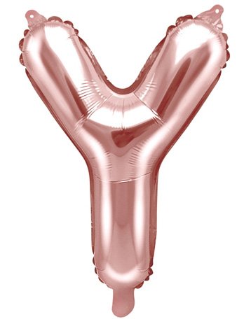 Bokstaven Y Rosegullfarget 35 cm Liten Folieballong