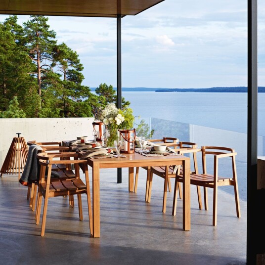 Skargaarden Oxnö spisebord 100 x 220–300 cm teak Skargaarden