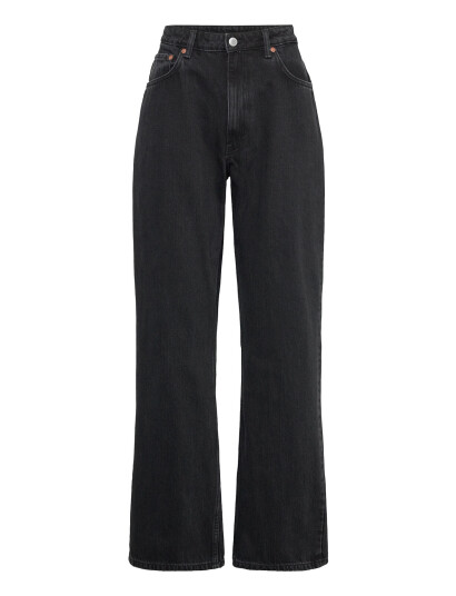 Weekday Resolute Curve High Waisted Regular Straight Jeans   Black   29 x 30