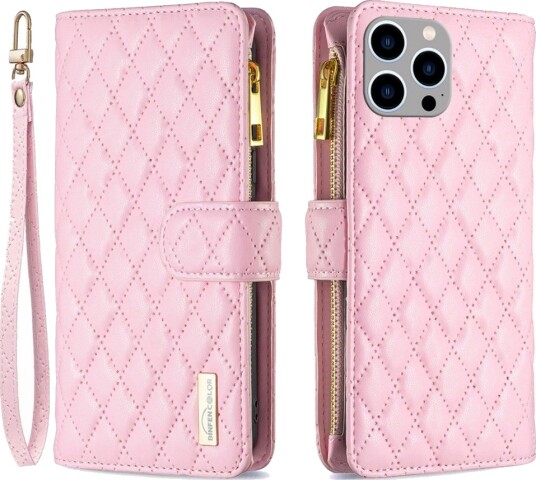 Trolsk Lommebokdeksel for 9 Kort (iPhone 14 Pro Max) Rosa