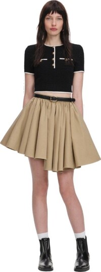 Self-Portrait Cotton mini skirt UK 12 beige dame Self-Portrait Cotton mini skirt UK 12 beige dame