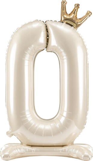 Partydeco Tallballong Stående Kremhvit Tall 0 FB126S-0-079J