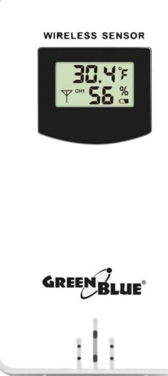 Værstasjon Greenblue Gb213 Trådløs Med Trådløs/Induktiv Lader, Klokke, Alarm, Kalender, Ekstern Sensor