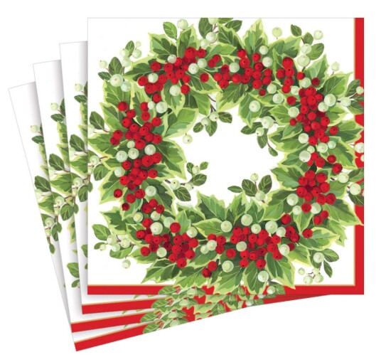 Holly and Berry Wreath middag servietter