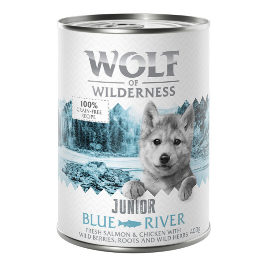 Wolf Of Wilderness Little 6 X 400 G Blue River Junior Kylling & Laks
