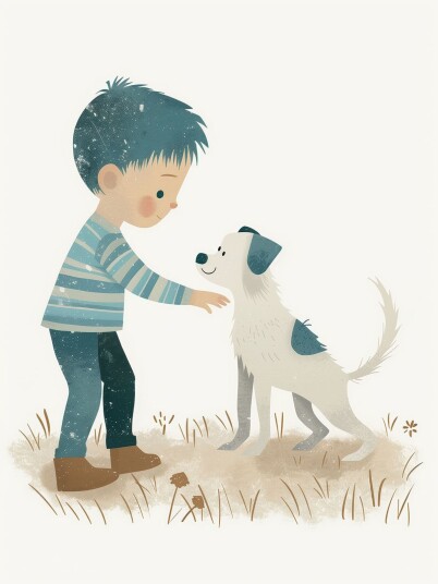 Namly Design Plakat Gutt og Hund POSTERIU8JHZ