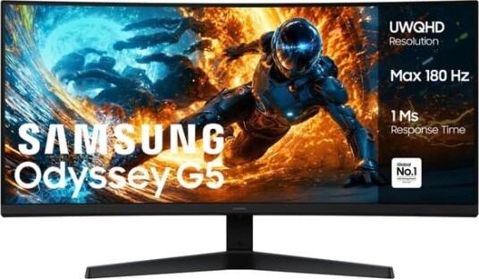Samsung Odyssey G5 34" UWQHD VA 180Hz Gamingskjerm LS34HG552EUXEN