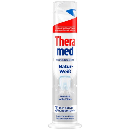 Theramed Natural White Tannkrem Pump Dispenser Theramed Natural White Tannkrem Pump Dispenser