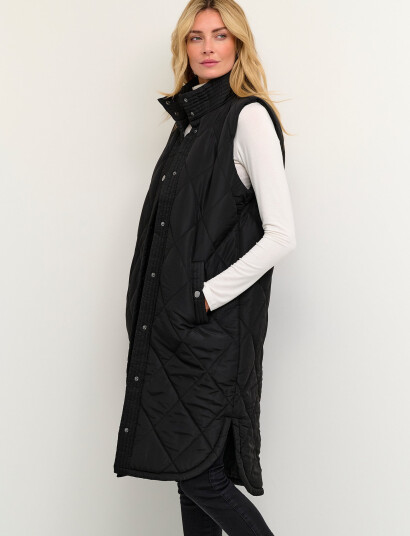 Kaffe Kameria Quilted Waist Coat Black 34 Kaffe Kameria Quilted Waist Coat Black 34