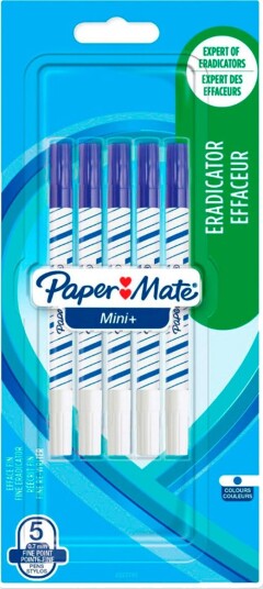 Paper Mate Mini+ Viskbar Kulepenn 5 Stk