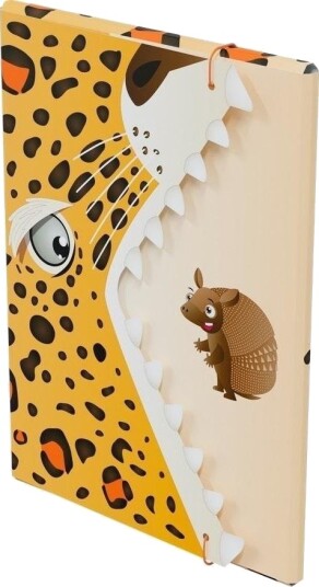 Monumi Monumi A4 Mappe Med Strikk Lampart