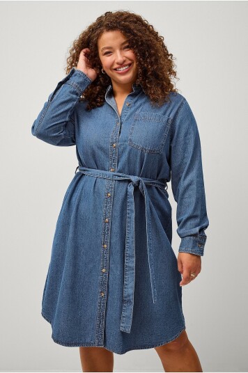 Ellos Plus Collection Denimkjole Blå