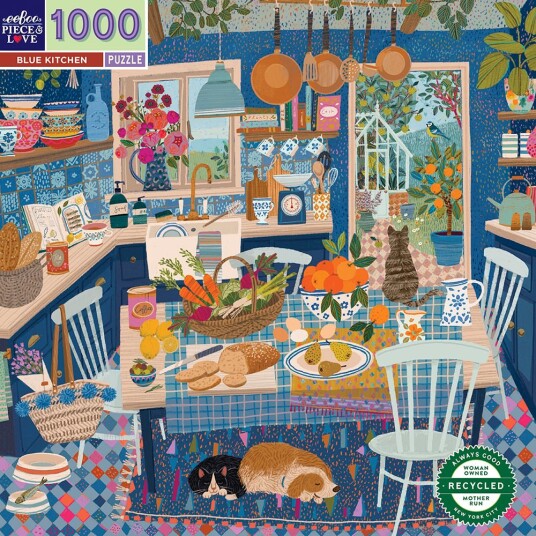 eeBoo Puzzle 1000 pcs Blue Kitchen EPZTBUK