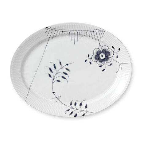 Royal Copenhagen Black Fluted Mega ovalt fat 33 cm