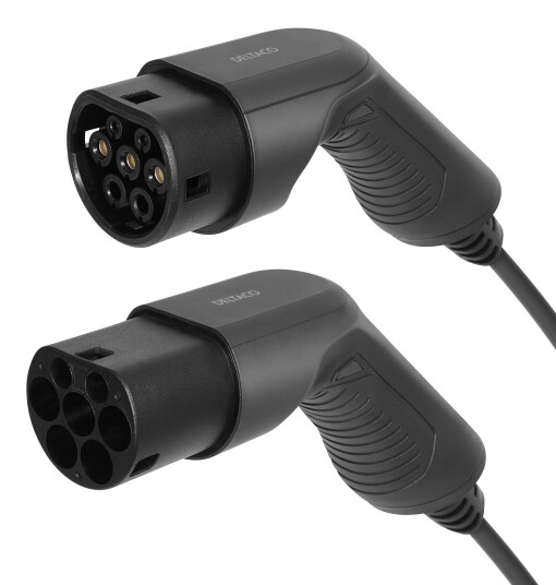 Deltaco E-Charge Type 2 ladekabel 16A Spiral 3/5m