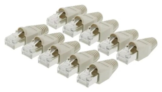 Luxorparts Modulkontakt RJ45 Cat. 6 med strekkavlastning, 10-pk.