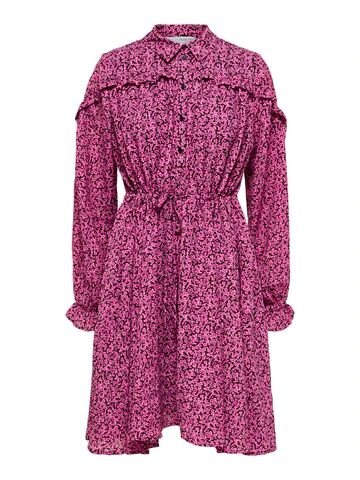 Selected Femme Quira Ls Short Dress Phlox Pink Aop 34