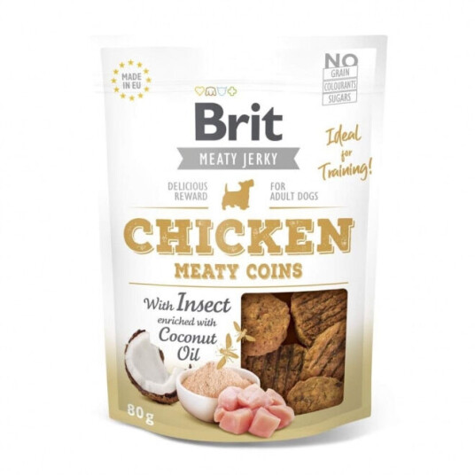 Brit Care Meaty Jerky Coins Chicken Insect (80 G)