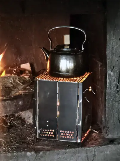 Portabel vedovn - Med grillrist 27x20x20 cm