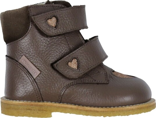 Angulus Vintersko Tex Dark Taupe/Mandel Glitter Angulus 28 Vinterstøvler Brun