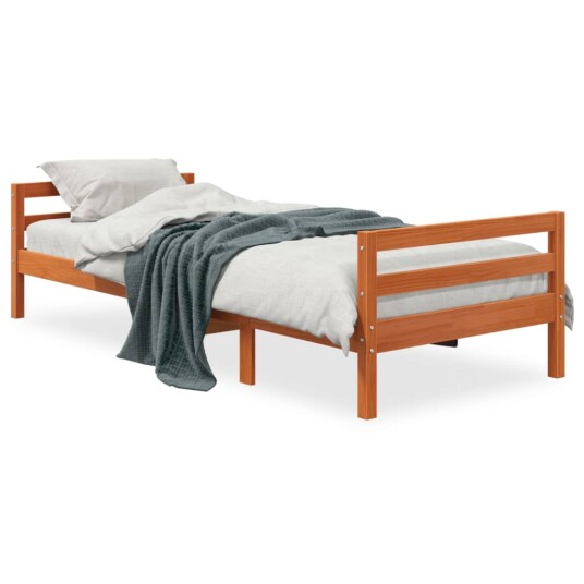 vidaXL Sengeramme voksbrun 80x200 cm heltre furu 8721012315433