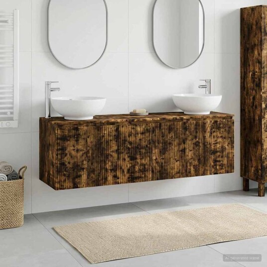vidaXL Baderomsskapsett 3 stk. RĂžkt Eik 49,5 x 44,5 x 65 cm vidaXL Baderomsskapsett 3 stk. RĂžkt Eik 49,5 x 44,5 x 65 cm