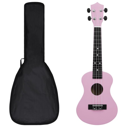 vidaXL Sopran-ukulele sett med veske for barn rosa 23" vidaXL Sopran-ukulele sett med veske for barn rosa 23"