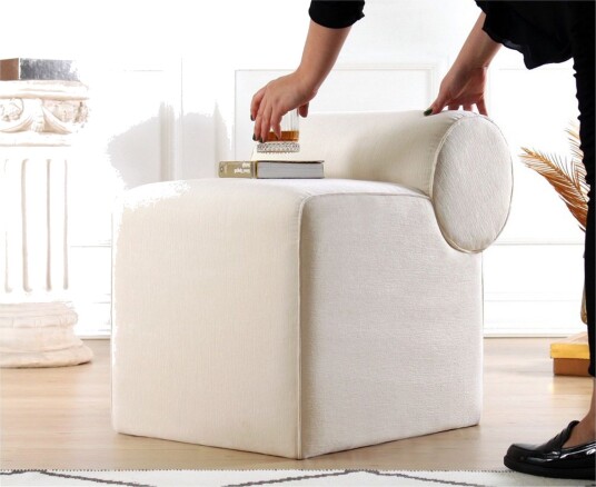 Linburg Sittepuff 45 cm Cream