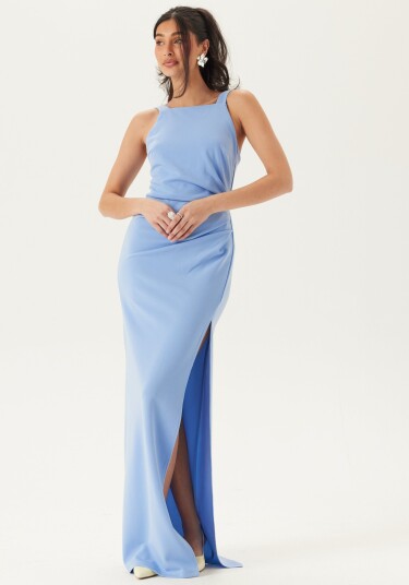 Bubbleroom Occasion Square Neck Slit Maxi Dress