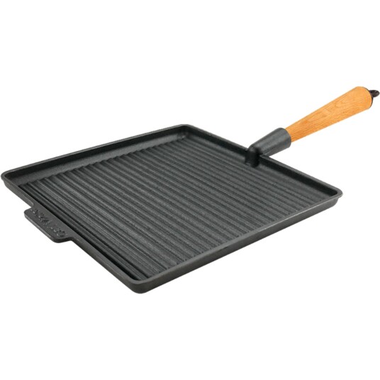 Carl Victor Firkantet grillpanne i støpejern 28 cm, håndtak bøk 1782358-01-0 1782378-01-0 Carl Victor Firkantet grillpanne i støpejern 28 cm, håndtak bøk 1782358-01-0 1782378-01-0