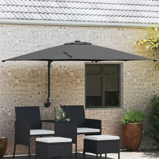  Hageparasol Antrasitt 248.5 x 247.5 x 160 cm stoff