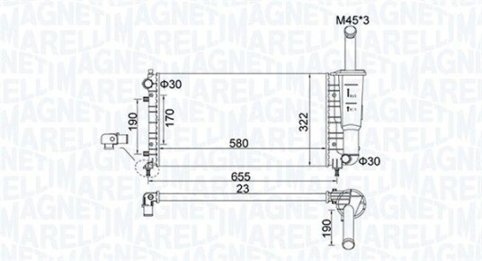 Radiator MAGNETI MARELLI 350213183600 Radiator MAGNETI MARELLI 350213183600
