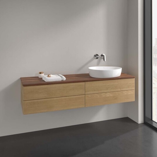 Villeroy & Boch Antao Servantskap med 4 skuffer 160x50x36 cm u/lys Eik/Valnøtt Villeroy & Boch Antao Servantskap med 4 skuffer 160x50x36 cm u/lys Eik/Valnøtt