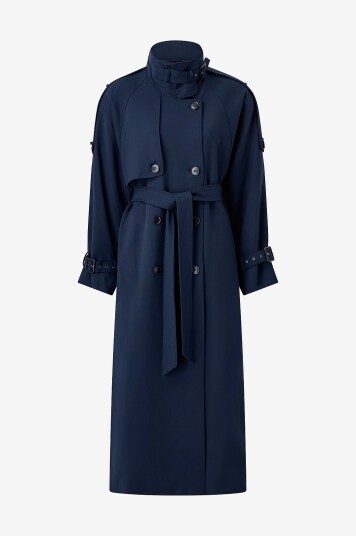 Gestuz Trenchcoat gzVvic Long Blå Gestuz Trenchcoat gzVvic Long Blå