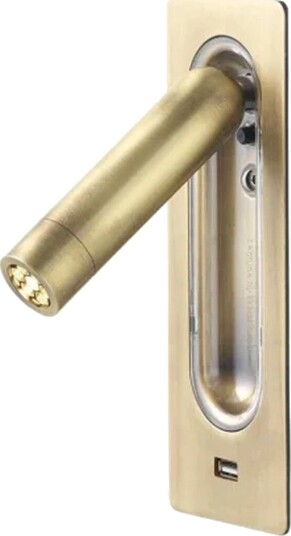 Marset Ledtube Vegglampe med USB Bronse