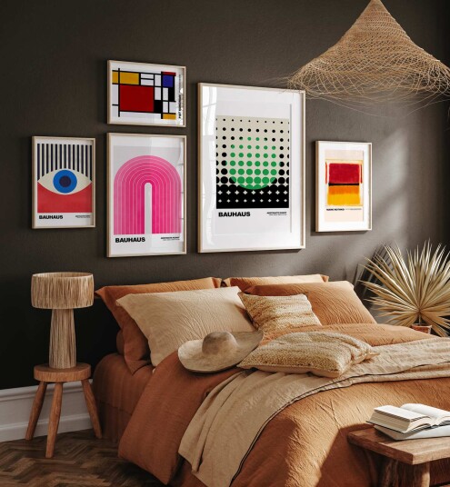 Namly Design Plakat Bauhaus Abstrakt Kunst / Sett med 5 POSTEROZSC2R