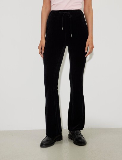 HOLZWEILER W. Hanger Velvet Rhinestone Trousers Black XS HOLZWEILER W. Hanger Velvet Rhinestone Trousers Black XS