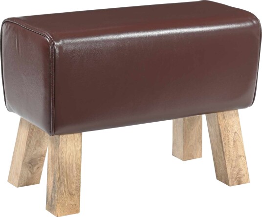 vidaXL benk 60 x 30 x 45 cm Ekte Lær Mørk brun
