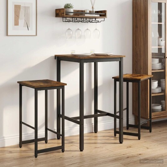 vidaXL Barstol 2 stk. Røkt Eik 40 x 32 x 64 cm Konstruert tre vidaXL Barstol 2 stk. Røkt Eik 40 x 32 x 64 cm Konstruert tre