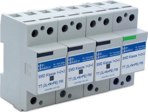 Dan Delektron Transientbeskyttelse SMD Klasse 1+2+3 TT/TNS-Net