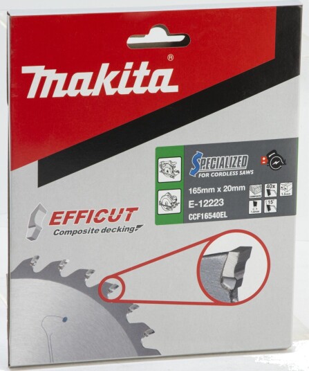 Makita E-12223 Efficut Sirkelsagblad - 165 mm, 40T